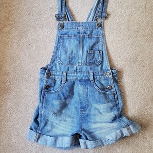 Free People denim overalls/shortalls